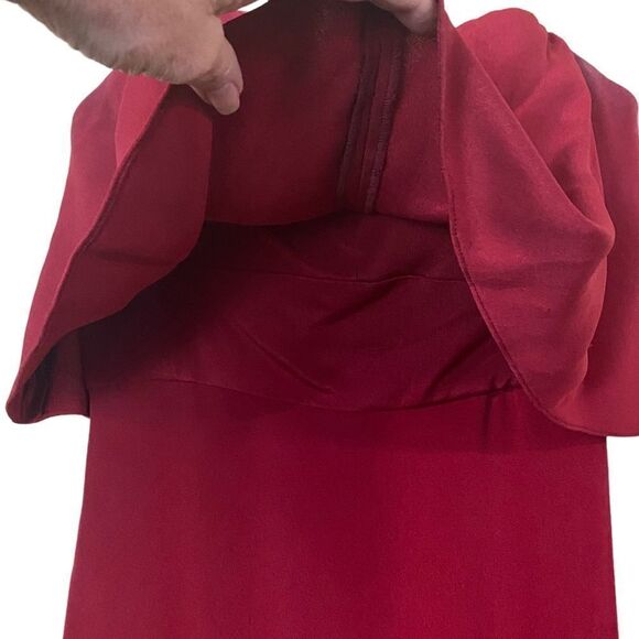 Kobi Halperin Trina Sweetheart Tiered Silk Red Cocktail Dress Size 4 - Picture 12 of 13